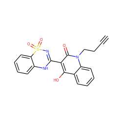 C#CCCn1c(=O)c(C2=NS(=O)(=O)c3ccccc3N2)c(O)c2ccccc21 ZINC000101035798