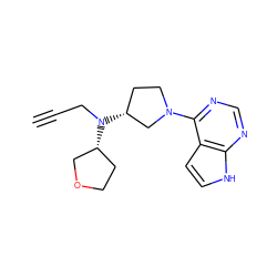 C#CCN([C@@H]1CCOC1)[C@@H]1CCN(c2ncnc3[nH]ccc23)C1 ZINC000142161978