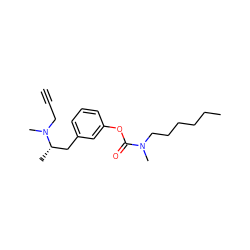 C#CCN(C)[C@@H](C)Cc1cccc(OC(=O)N(C)CCCCCC)c1 ZINC000013492350