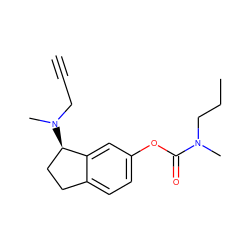 C#CCN(C)[C@@H]1CCc2ccc(OC(=O)N(C)CCC)cc21 ZINC000013492266