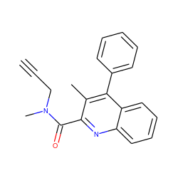 C#CCN(C)C(=O)c1nc2ccccc2c(-c2ccccc2)c1C ZINC000013525349