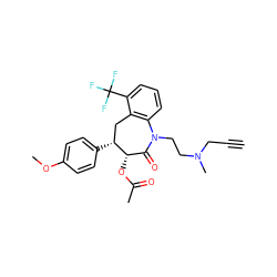 C#CCN(C)CCN1C(=O)[C@H](OC(C)=O)[C@H](c2ccc(OC)cc2)Cc2c1cccc2C(F)(F)F ZINC000013450781