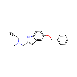 C#CCN(C)Cc1cc2cc(OCc3ccccc3)ccc2[nH]1 ZINC000084615602