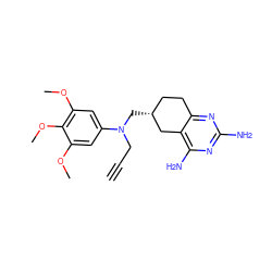 C#CCN(C[C@@H]1CCc2nc(N)nc(N)c2C1)c1cc(OC)c(OC)c(OC)c1 ZINC000005853363