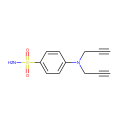 C#CCN(CC#C)c1ccc(S(N)(=O)=O)cc1 ZINC000299855626