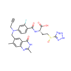 C#CCN(Cc1cc2c(=O)[nH]c(C)nc2cc1C)c1ccc(C(=O)N[C@@H](CC[S@@+]([O-])c2nn[nH]n2)C(=O)O)c(F)c1 ZINC000003832381