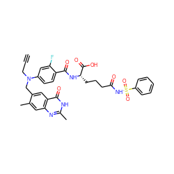 C#CCN(Cc1cc2c(=O)[nH]c(C)nc2cc1C)c1ccc(C(=O)N[C@@H](CCCC(=O)NS(=O)(=O)c2ccccc2)C(=O)O)c(F)c1 ZINC000027304647