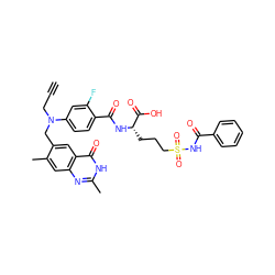 C#CCN(Cc1cc2c(=O)[nH]c(C)nc2cc1C)c1ccc(C(=O)N[C@@H](CCCS(=O)(=O)NC(=O)c2ccccc2)C(=O)O)c(F)c1 ZINC000027299393