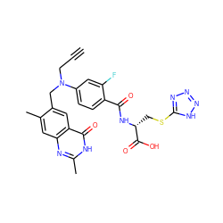 C#CCN(Cc1cc2c(=O)[nH]c(C)nc2cc1C)c1ccc(C(=O)N[C@H](CSc2nnn[nH]2)C(=O)O)c(F)c1 ZINC000027300581