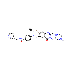 C#CCN(Cc1cc2c(=O)n(C)c(CN3CCN(C)CC3)nc2cc1Br)c1ccc(C(=O)NCc2cccnc2)cc1 ZINC000096283430