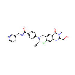 C#CCN(Cc1cc2c(=O)n(C)c(CO)nc2cc1Cl)c1ccc(C(=O)NCc2cccnc2)cc1 ZINC000072107303