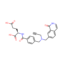 C#CCN(Cc1ccc(C(=O)N[C@H](CCC(=O)O)C(=O)O)cc1)Cc1ccc2cc[nH]c(=O)c2c1 ZINC000026664000