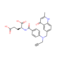 C#CCN(Cc1ccc2[nH]c(C)cc(=O)c2c1)c1ccc(C(=O)N[C@@H](CCC(=O)O)C(=O)O)cc1 ZINC000013824140