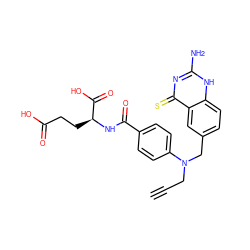 C#CCN(Cc1ccc2[nH]c(N)nc(=S)c2c1)c1ccc(C(=O)N[C@@H](CCC(=O)O)C(=O)O)cc1 ZINC000013820643