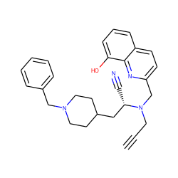 C#CCN(Cc1ccc2cccc(O)c2n1)[C@@H](C#N)CC1CCN(Cc2ccccc2)CC1 ZINC001772645792