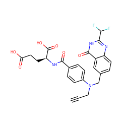 C#CCN(Cc1ccc2nc(C(F)F)[nH]c(=O)c2c1)c1ccc(C(=O)N[C@@H](CCC(=O)O)C(=O)O)cc1 ZINC000026828905