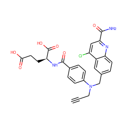 C#CCN(Cc1ccc2nc(C(N)=O)cc(Cl)c2c1)c1ccc(C(=O)N[C@@H](CCC(=O)O)C(=O)O)cc1 ZINC000026668353