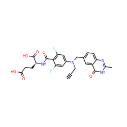 C#CCN(Cc1ccc2nc(C)[nH]c(=O)c2c1)c1cc(F)c(C(=O)N[C@@H](CCC(=O)O)C(=O)O)c(F)c1 ZINC000013724736