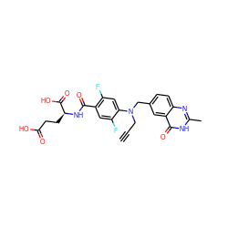 C#CCN(Cc1ccc2nc(C)[nH]c(=O)c2c1)c1cc(F)c(C(=O)N[C@@H](CCC(=O)O)C(=O)O)cc1F ZINC000013724752