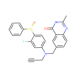 C#CCN(Cc1ccc2nc(C)[nH]c(=O)c2c1)c1ccc([S@@+]([O-])c2ccccc2)c(F)c1 ZINC000013761124