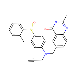 C#CCN(Cc1ccc2nc(C)[nH]c(=O)c2c1)c1ccc([S@@+]([O-])c2ccccc2C)cc1 ZINC000013761130