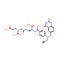 C#CCN(Cc1ccc2nc(C)[nH]c(=O)c2c1)c1ccc(C(=O)N[C@@H](CCC(=O)N[C@@H](CCC(=O)O)C(=O)O)C(=O)O)c(F)c1 ZINC000027993161
