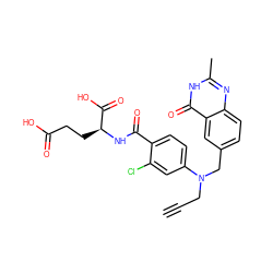 C#CCN(Cc1ccc2nc(C)[nH]c(=O)c2c1)c1ccc(C(=O)N[C@@H](CCC(=O)O)C(=O)O)c(Cl)c1 ZINC000026830277