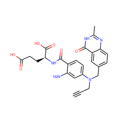 C#CCN(Cc1ccc2nc(C)[nH]c(=O)c2c1)c1ccc(C(=O)N[C@@H](CCC(=O)O)C(=O)O)c(N)c1 ZINC000026835167