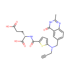 C#CCN(Cc1ccc2nc(C)[nH]c(=O)c2c1)c1ccc(C(=O)N[C@@H](CCC(=O)O)C(=O)O)s1 ZINC000013821819