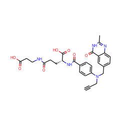 C#CCN(Cc1ccc2nc(C)[nH]c(=O)c2c1)c1ccc(C(=O)N[C@H](CCC(=O)NCCC(=O)O)C(=O)O)cc1 ZINC000026988247