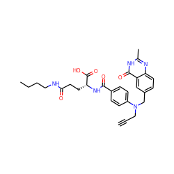 C#CCN(Cc1ccc2nc(C)[nH]c(=O)c2c1)c1ccc(C(=O)N[C@H](CCC(=O)NCCCC)C(=O)O)cc1 ZINC000026982841