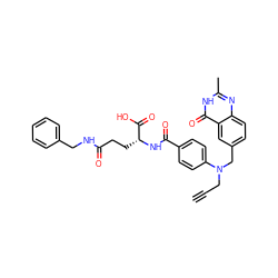 C#CCN(Cc1ccc2nc(C)[nH]c(=O)c2c1)c1ccc(C(=O)N[C@H](CCC(=O)NCc2ccccc2)C(=O)O)cc1 ZINC000026991855