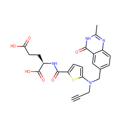 C#CCN(Cc1ccc2nc(C)[nH]c(=O)c2c1)c1ccc(C(=O)N[C@H](CCC(=O)O)C(=O)O)s1 ZINC000029348302