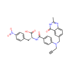 C#CCN(Cc1ccc2nc(C)[nH]c(=O)c2c1)c1ccc(C(=O)N[C@H](Cc2ccc([N+](=O)[O-])cc2)C(=O)O)cc1 ZINC000025965493