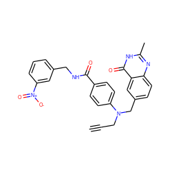 C#CCN(Cc1ccc2nc(C)[nH]c(=O)c2c1)c1ccc(C(=O)NCc2cccc([N+](=O)[O-])c2)cc1 ZINC000001492732