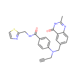 C#CCN(Cc1ccc2nc(C)[nH]c(=O)c2c1)c1ccc(C(=O)NCc2nccs2)cc1 ZINC000013740764