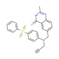 C#CCN(Cc1ccc2nc(C)[nH]c(=O)c2c1)c1ccc(S(=O)(=O)c2ccccc2)cc1 ZINC000013746745