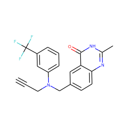 C#CCN(Cc1ccc2nc(C)[nH]c(=O)c2c1)c1cccc(C(F)(F)F)c1 ZINC000013746729