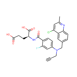 C#CCN(Cc1ccc2nc(C)cc(Cl)c2c1)c1ccc(C(=O)N[C@@H](CCC(=O)O)C(=O)O)c(F)c1 ZINC000001546851