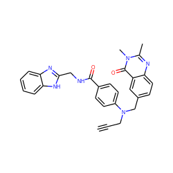 C#CCN(Cc1ccc2nc(C)n(C)c(=O)c2c1)c1ccc(C(=O)NCc2nc3ccccc3[nH]2)cc1 ZINC000072107290