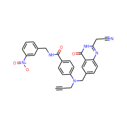 C#CCN(Cc1ccc2nc(CC#N)[nH]c(=O)c2c1)c1ccc(C(=O)NCc2cccc([N+](=O)[O-])c2)cc1 ZINC000013746456