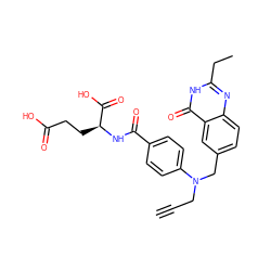 C#CCN(Cc1ccc2nc(CC)[nH]c(=O)c2c1)c1ccc(C(=O)N[C@@H](CCC(=O)O)C(=O)O)cc1 ZINC000026831776