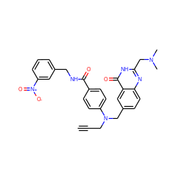 C#CCN(Cc1ccc2nc(CN(C)C)[nH]c(=O)c2c1)c1ccc(C(=O)NCc2cccc([N+](=O)[O-])c2)cc1 ZINC000013746452