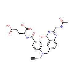 C#CCN(Cc1ccc2nc(CNC(C)=O)[nH]c(=O)c2c1)c1ccc(C(=O)N[C@@H](CCC(=O)O)C(=O)O)cc1 ZINC000026832250