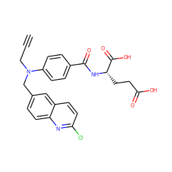 C#CCN(Cc1ccc2nc(Cl)ccc2c1)c1ccc(C(=O)N[C@@H](CCC(=O)O)C(=O)O)cc1 ZINC000013726101