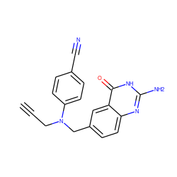 C#CCN(Cc1ccc2nc(N)[nH]c(=O)c2c1)c1ccc(C#N)cc1 ZINC000026172038