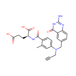 C#CCN(Cc1ccc2nc(N)[nH]c(=O)c2c1)c1ccc(C(=O)N[C@@H](CCC(=O)O)C(=O)O)c(C)c1 ZINC000027524518