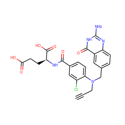 C#CCN(Cc1ccc2nc(N)[nH]c(=O)c2c1)c1ccc(C(=O)N[C@@H](CCC(=O)O)C(=O)O)cc1Cl ZINC000027525751