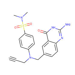 C#CCN(Cc1ccc2nc(N)[nH]c(=O)c2c1)c1ccc(S(=O)(=O)N(C)C)cc1 ZINC000018059210