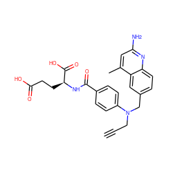 C#CCN(Cc1ccc2nc(N)cc(C)c2c1)c1ccc(C(=O)N[C@@H](CCC(=O)O)C(=O)O)cc1 ZINC000001546865